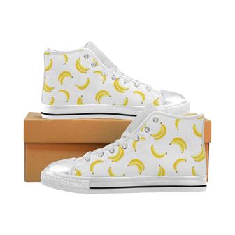 Banana pattern Women's High Top Shoes White - Monsterry CA