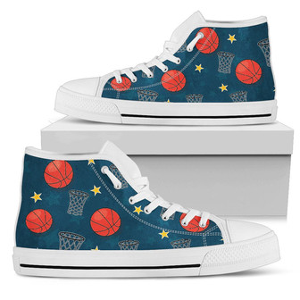 Basketball Classic Print Pattern Women High Top Shoes - Monsterry