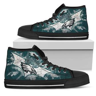 Batman Style Philadelphia Eagles High Top Shoes | Favorety CA