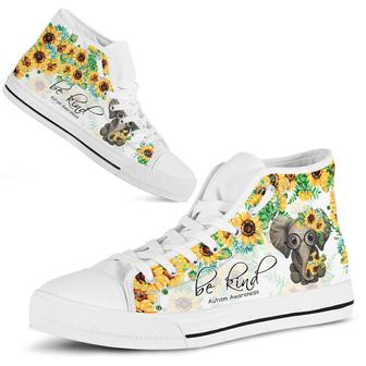 Be Kind - Autism Awareness High Top Shoes - Monsterry