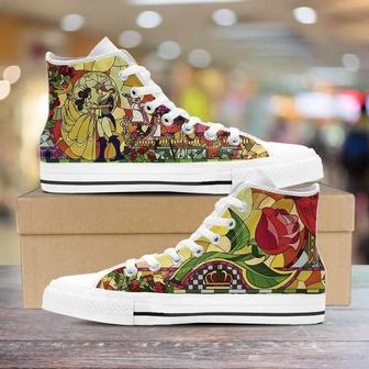 Beauty And The Beast Canvas High Top Shoes Sneakers | Favorety UK