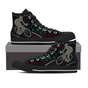 Bicycle Ugly Christmas High Top Shoes Sneakers - Monsterry CA