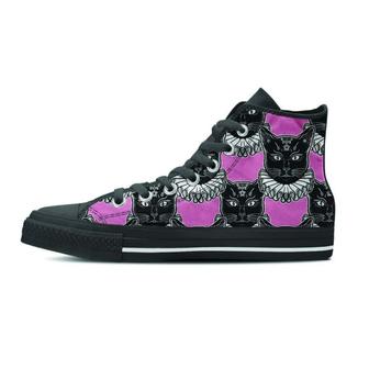 Black Cat Gothic Men's High Top Shoes - Monsterry