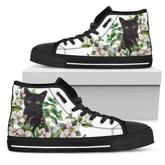 Black Cat High Top Shoes - Monsterry AU