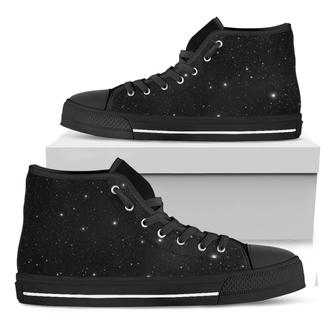Black Space Print Black High Top Shoes - Monsterry UK