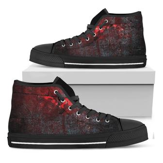 Bloody Room Print Black High Top Shoes - Monsterry UK