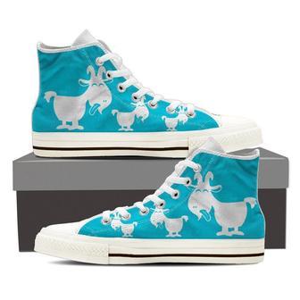 Blue Goat High Top Shoes - Monsterry