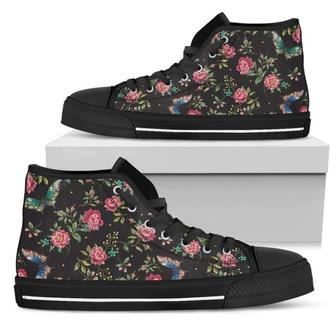 Butterfly And Flower Pattern Print Men's High Top Shoes - Monsterry UK