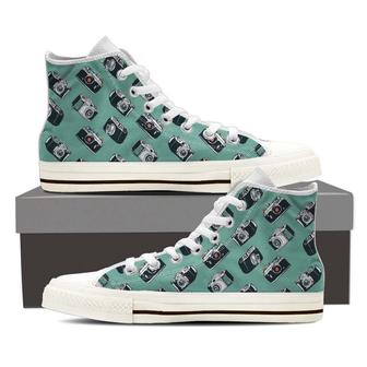 Camera Pattern High Top Shoes - Monsterry