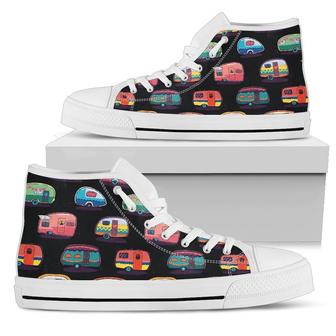 Camper Camping Pattern Women High Top Shoes - Monsterry