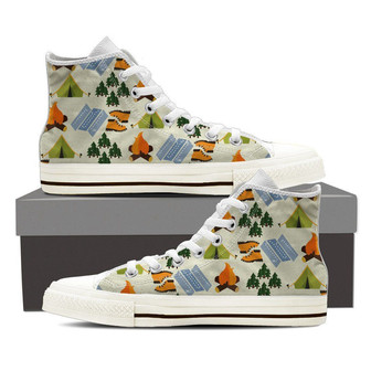 Camping Pattern High Top Shoes Sneakers - Monsterry