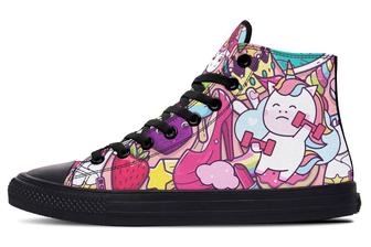 Cartoon Fit Unicorn High Top Shoes - Monsterry AU