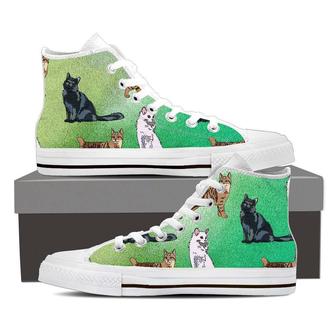 Cat Lovers High Top Shoes - Monsterry