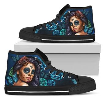 Cavalera Flower Turquoise High Top Shoes - Monsterry AU