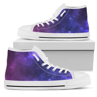 Celestial Purple Blue Galaxy Women High Top Shoes - Monsterry