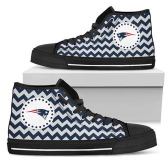 Chevron Broncos New England Patriots High Top Shoes | Favorety DE