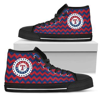 Chevron Broncos Texas Rangers High Top Shoes | Favorety