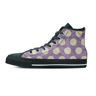 Chocolate Brown Polka Dot Men's High Top Shoes - Monsterry CA