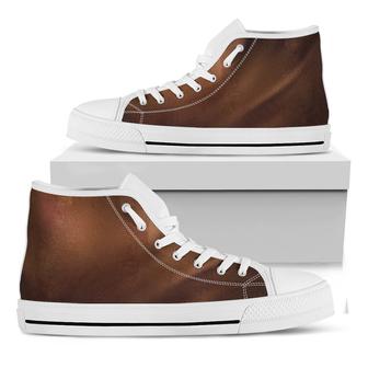 Chocolate Texture Print White High Top Shoes - Monsterry CA