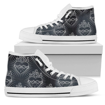 Christian Heart Tattoo Style Women High Top Shoes - Monsterry
