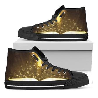 Christian Holy Bible Print Black High Top Shoes - Monsterry CA