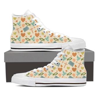 Christianity Pattern High Top Shoes Sneakers - Monsterry UK