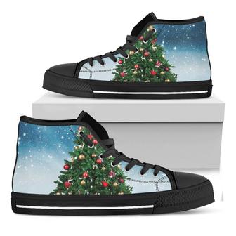 Christmas Tree And Snow High Top Shoes - Monsterry CA