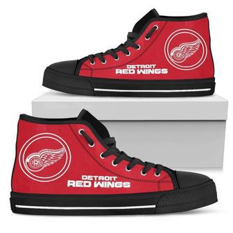 Circle Logo Detroit Red Wings High Top Shoes | Favorety