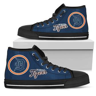 Circle Logo Detroit Tigers High Top Shoes | Favorety