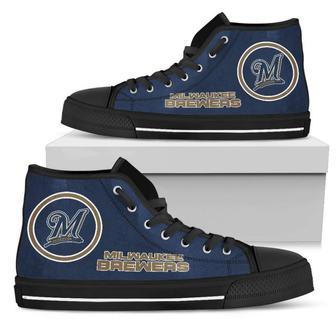 Circle Logo Milwaukee Brewers High Top Shoes | Favorety CA