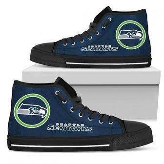 Circle Logo Seattle Seahawks High Top Shoes | Favorety