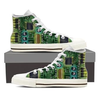 Circuit Board High Top Shoes Sneakers - Monsterry UK