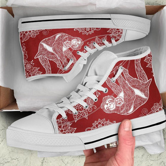 Climber Sloth Red High Top Shoes - Monsterry
