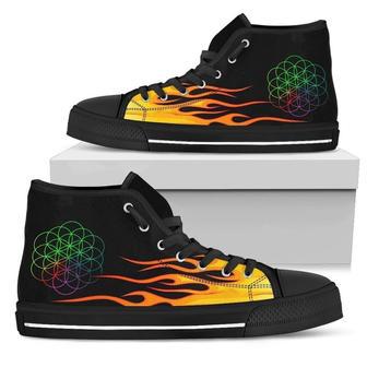 Coldplay High Top Shoes Flame Sneakers For Music Fan High Top Shoes | Favorety DE