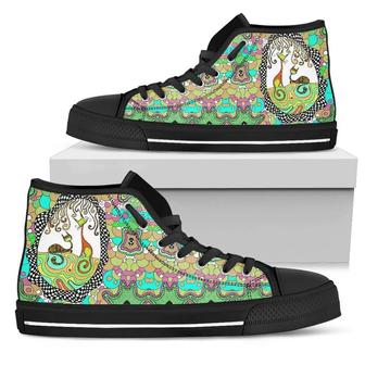 Colorful Cat High Top Shoes - Monsterry AU