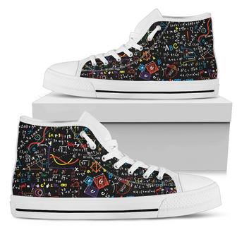 Colorful Math Formula High Top Shoes - Monsterry CA
