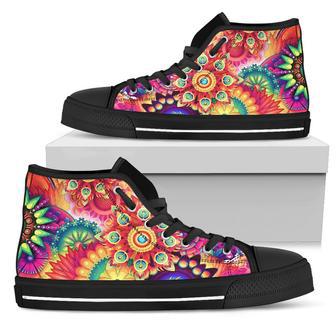 Colorful Patterns High Top Shoes - Monsterry