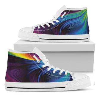 Colorful Psychedelic Print White High Top Shoes - Monsterry AU