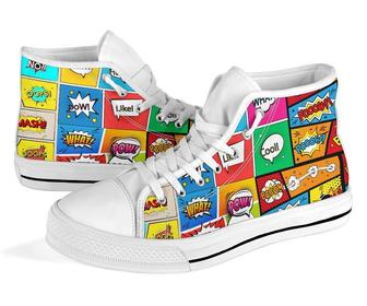 Comic Sounds High Tops For Womens Canvas Shoes For Men Shoes Colorful Sneakers Gift For Friends High - Monsterry