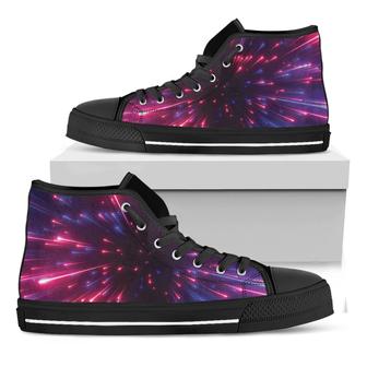 Cosmic Hyperspace Print Black High Top Shoes - Monsterry AU