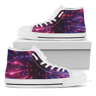 Cosmic Hyperspace Print White High Top Shoes - Monsterry