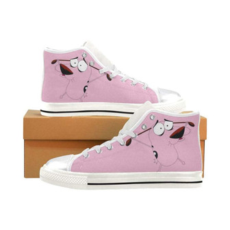 Courage The Cowardly Dog Snaekers High Top Shoes - Monsterry