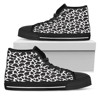 Cow Animal Print Mens High Top Shoes - Monsterry AU