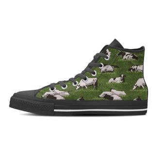Cow In Grass Print Women's High Top Shoes - Monsterry CA