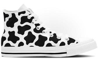 Cow Print High Tops Canvas Shoes - Monsterry CA