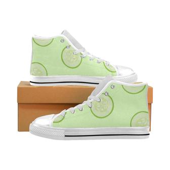 Cucumber pattern Men's High Top Shoes White - Monsterry CA
