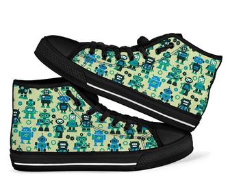 Cyborg Robot Pattern High Top Shoes - Monsterry AU