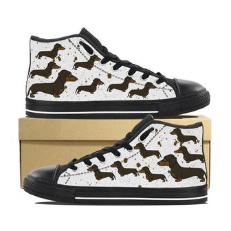 Dachshund Canvas High Top Shoes - Monsterry UK