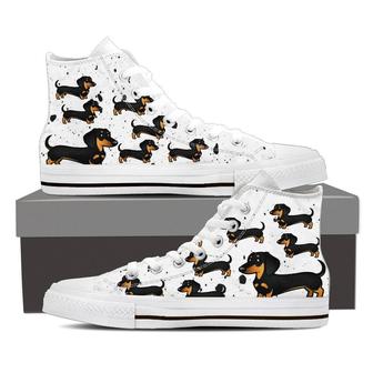 Dachshund Lovers Canvas High Top Shoes - Monsterry UK