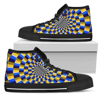 Dartboard Moving Optical Illusion Women's High Top Shoes - Monsterry